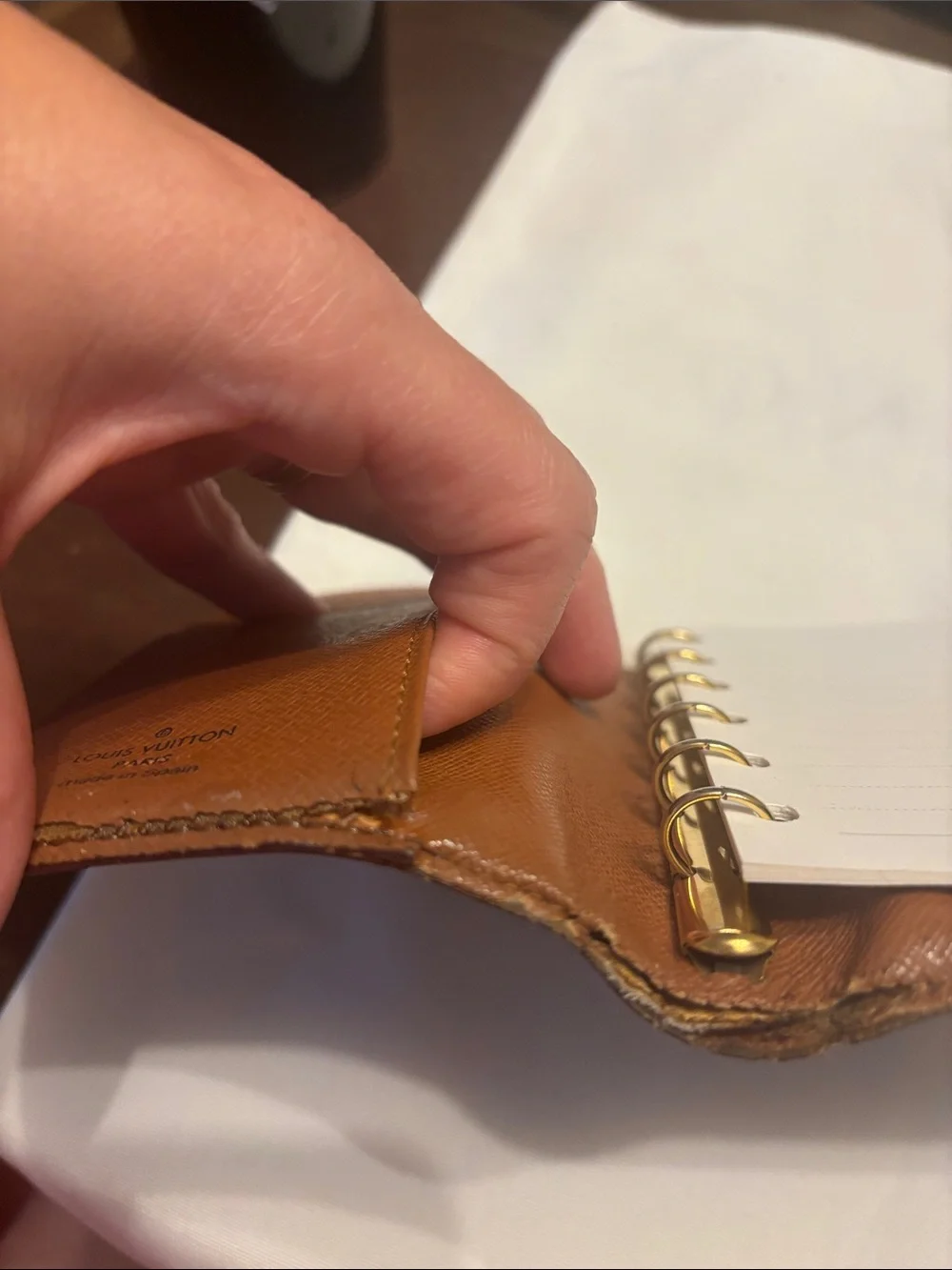 Louis Vuitton Monogram leather Organizer in Brown and Gold